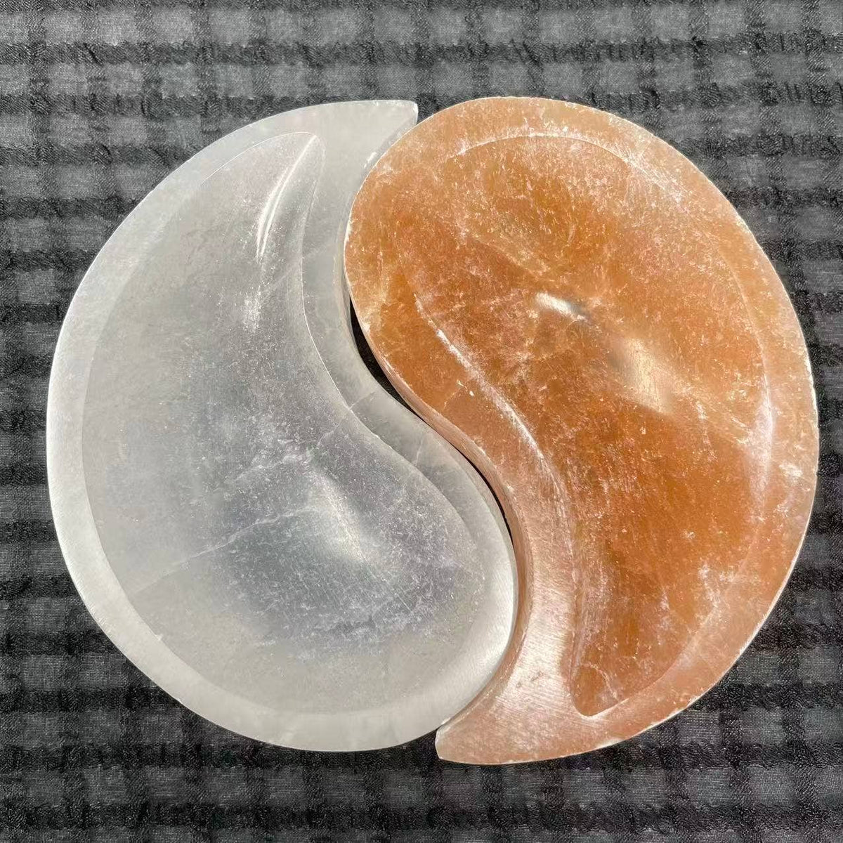 Yin Yang Bowl Set – Red & White Selenite Charging Plate