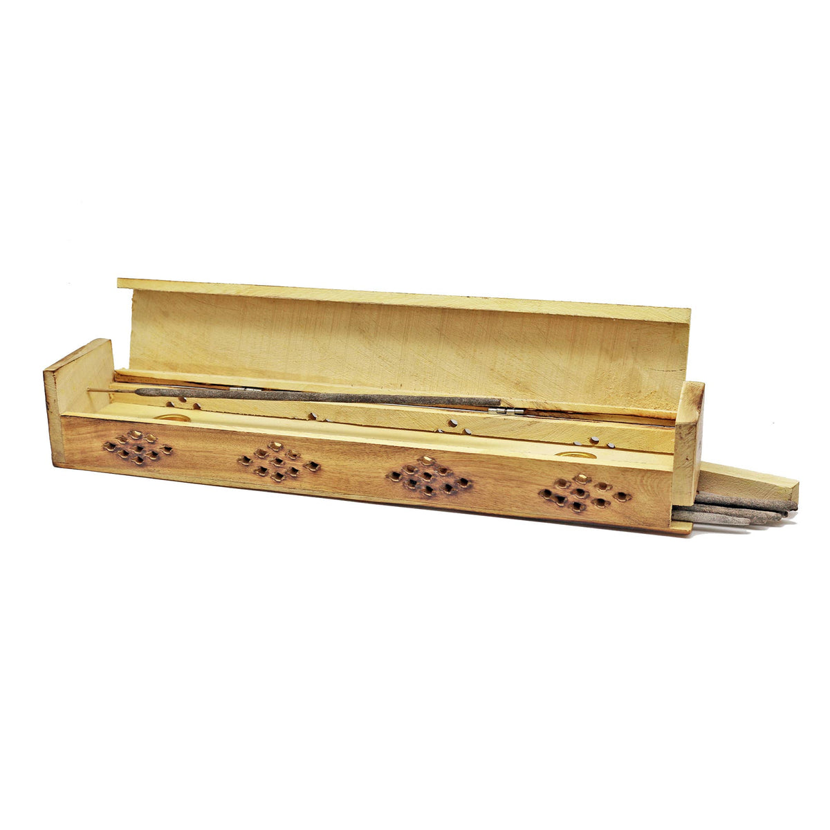 Incense Burner Box, Wooden - Sun & Moon Pink
