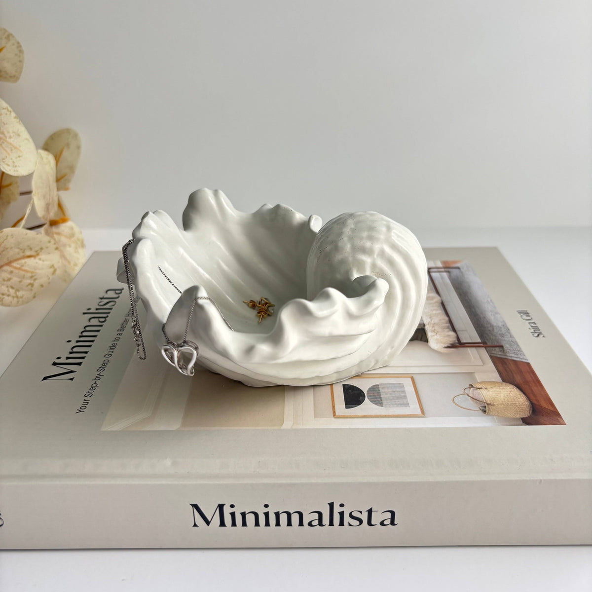 Shell Candle : Khaki Fusion Marble / Oakmoss & Amber
