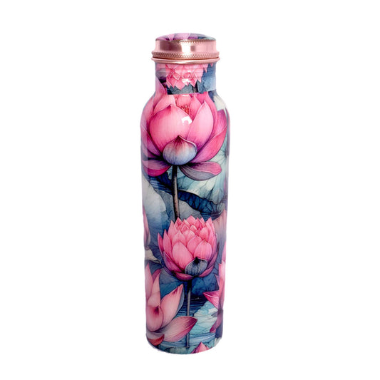 Copper Water Bottle - Zen Blossom 32oz