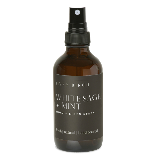 White Sage + Mint  - 4 oz Amber Glass Room + Linen Spray
